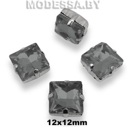 2641 12х12мм стразы стекл. в оправе Ц:Серый