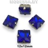 2641 12х12мм стразы стекл. в оправе Ц:Василёк