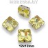 2641 12х12мм стразы стекл. в оправе Ц:Жёлтый