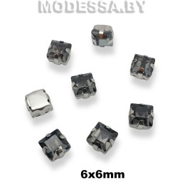 2641 6х6мм стразы стекл. в оправе Ц:Серый
