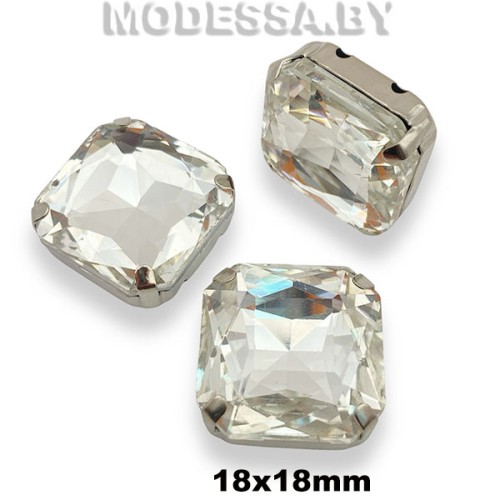 2648 18x18мм стразы в оправе Ц:Кристалл