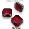 2648 18x18мм стразы стекл. в оправе Ц:Красный