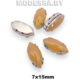 7х15мм стразы пластм. в оправе Ц:Персиковый