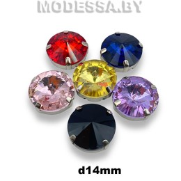 14 мм стразы стекл. в оправе 