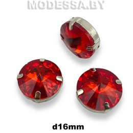 16 мм стразы стекл. в оправе Ц:Красный