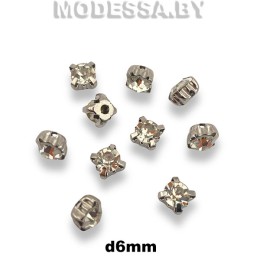 SS28 kr d6мм стразы стекл. в оправе Ц:Кристалл 