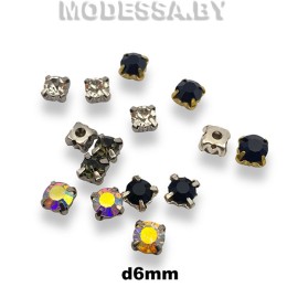 SS28 d6мм стразы стекл. в оправе 