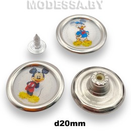 14 Заклёпка-пуговица d20мм Ц:Никель (микки)