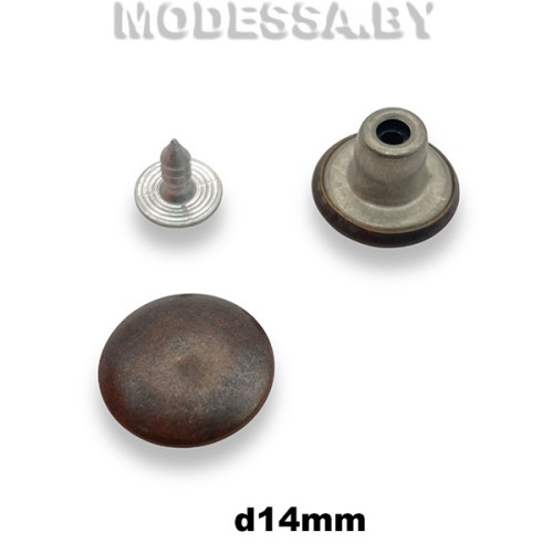 1402409 Заклёпка-пуговица d14мм Ц:Медь