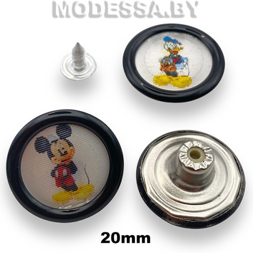 15 Заклёпка-пуговица d20мм Ц:Чёрный