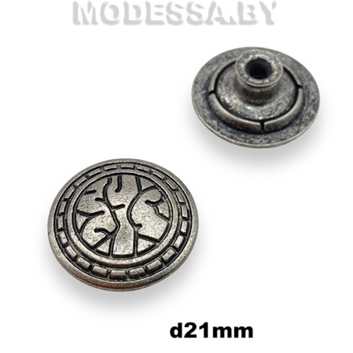 D15830 Заклёпка-пуговица d20мм Ц:Чёрный никель