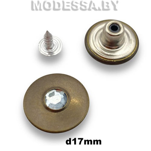 1701609 Заклёпка-пуговица d17мм Ц:Антик/Голубой