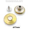 1701609 Заклёпка-пуговица d17мм Ц:Золото/Крист.