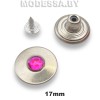 1701609 Заклёпка-пуговица d17мм Ц:Никель/Розовый