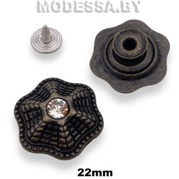 2100335 Заклёпка-пуговица 22х20мм Ц:Антик