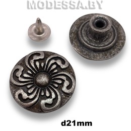 D22230 Заклёпка-пуговица d21мм Ц:Чёрный никель