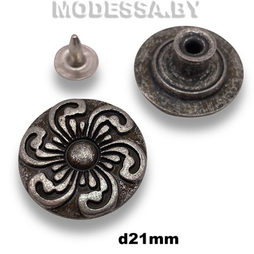 D22230 Заклёпка-пуговица d21мм Ц:Чёрный никель