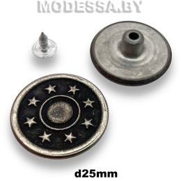 2502515 Заклёпка-пуговица d25мм Ц:Чёрный никель