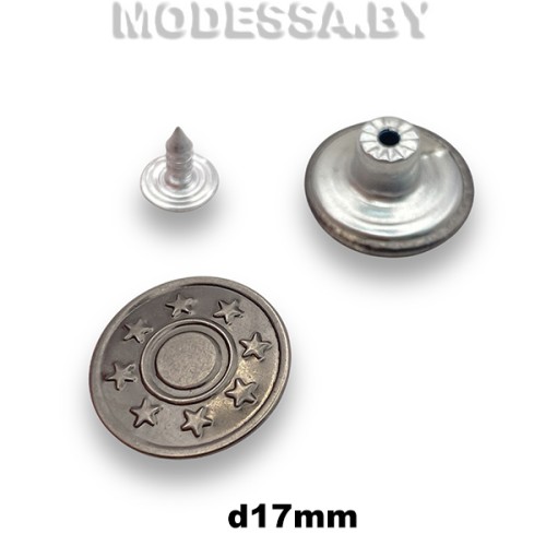 27889.1 Заклёпка-пуговица d17мм Ц:Чёрный никель