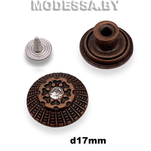 D3035 Заклёпка-пуговица d17мм Ц:Медь