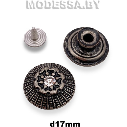 D3035 Заклёпка-пуговица d17мм Ц:Чёрный никель