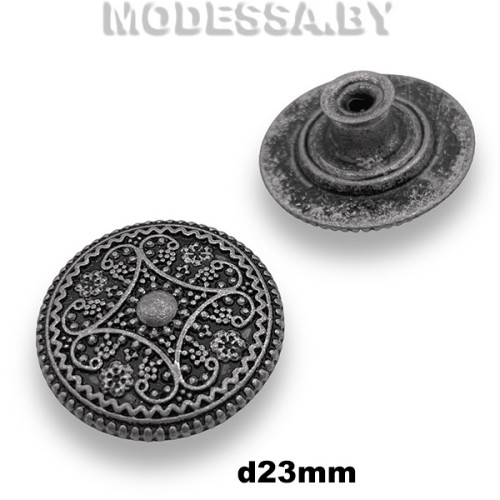 D32935 Заклёпка-пуговица d23мм Ц:Чёрный никель