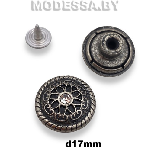 D33030 Заклёпка-пуговица d17мм Ц:Чёрный никель