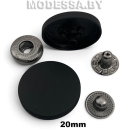 20 В Кнопка альфа d20мм Soft-touch Black 
