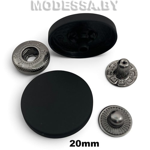 20 В Кнопка альфа d20мм Soft-touch Black 
