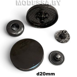 20 В Кнопка альфа d20мм Black Nickel