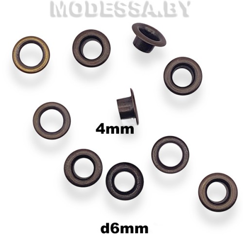 Люверс d6мм (ножка 4мм) Антик