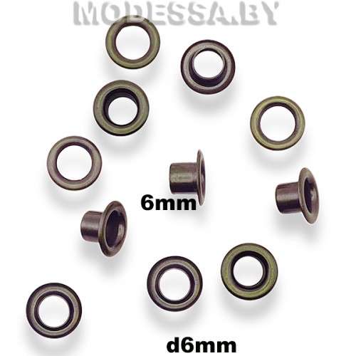 Люверс d6мм (ножка 6мм) Антик 