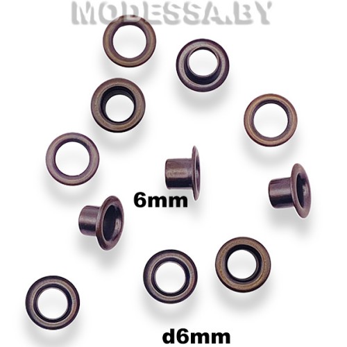 Люверс d6мм (ножка 6мм) Медь 