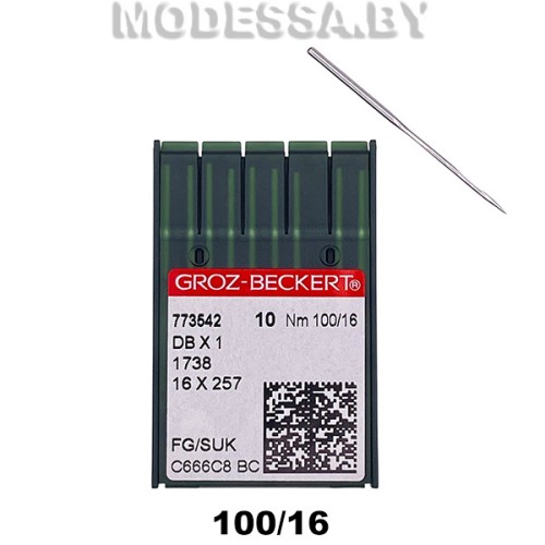 DBx100/16 Иглы для ПШМ Groz-Beckert (1уп=10шт) 