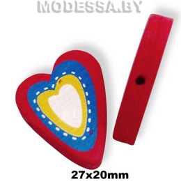015C-TH украшение деревянное сердечко 27х20мм