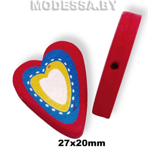 015C-TH украшение деревянное сердечко 27х20мм