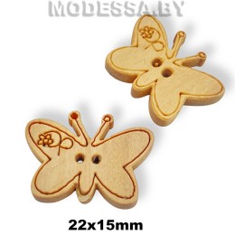 039Е-TH украшение деревянное бабочка 22х15мм