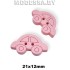 049D-TH украшение деревянное машинка Розовый 21х12мм