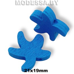 050C-TH украшение деревянное звезда Синий 21х19мм