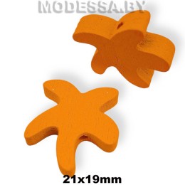 050C-TH украшение деревянное звезда Оранжевый 21х19мм