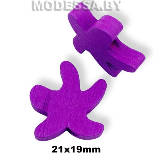 050C-TH украшение деревянное звезда Сирень d20мм