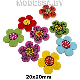 101145.16 Украшения деревянные "Цветок" 20х20мм