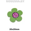 101145.16 Украшение дер. "Цветок №2" Ц:4 Зелёный 20х20мм