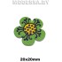 101145.16 Украшение дер. "Цветок №1" Ц:3 Зелёный 20х20мм