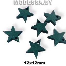 101145.2 Украшение дер. "Звезда" Ц:Т.Зелёный 12х12мм