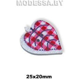 101145.4 Украшение дер. "Листок №3" Ц:1 Красный 25х20мм