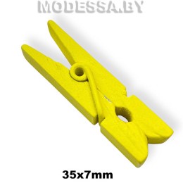 Прищепка деревянная дек. 3,5*0,7см Ц:1 Жёлтый 