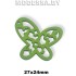 Украшение декор. дерев. Бабочка ажурн. ц: Зеленый 27х24мм