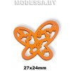 Украшение декор. дерев. Бабочка ажурн. ц: Оранжевый 27х24мм