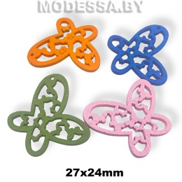 Украшение деревянное "Бабочка ажурная" 27х24мм